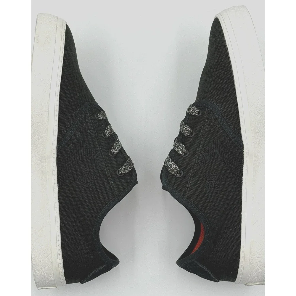 Converse Cons Canvas OX Black Men's Sz 9‎ Women's Sz 10.5 Embossed Rubber Bottom